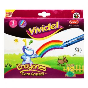 CRAYOLAS VIVIDEL EXTRA GRUESOS 12PZ